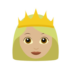 queen emoji face vector illustration