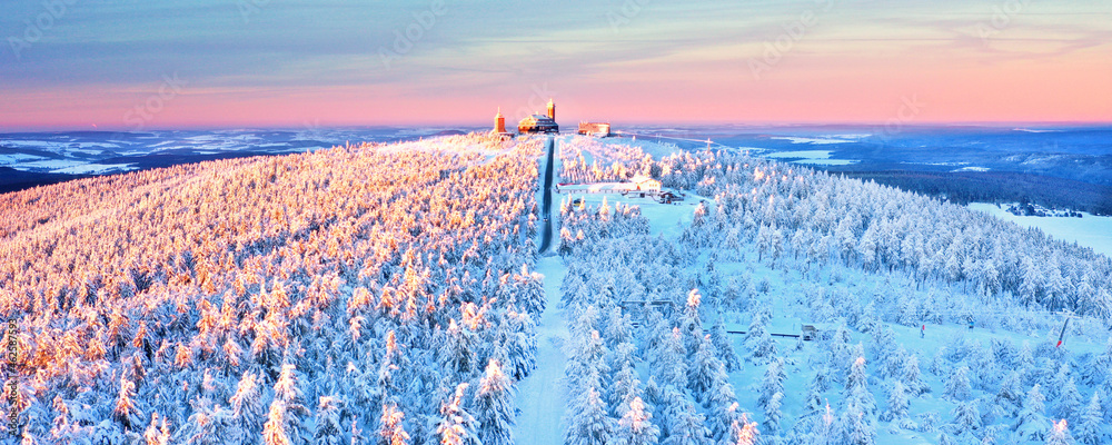 Poster Fichtelberg Gipfel im Winter