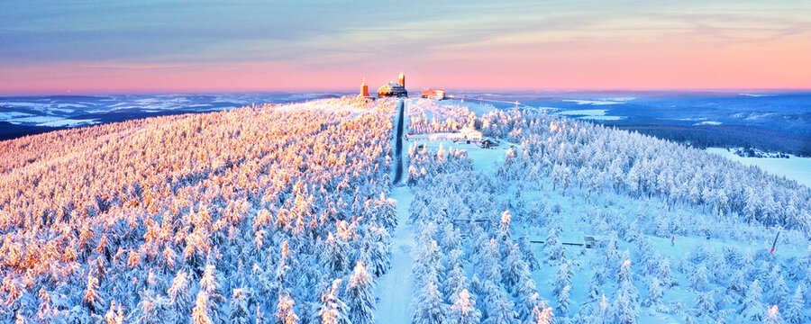 Fichtelberg Gipfel Im Winter