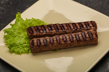 Two Grilled kebeb beef sausages