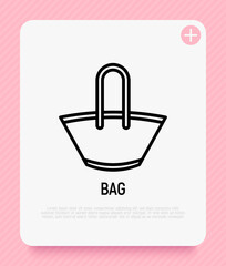 Handbag thin line icon. Modern vector illustration of lady bag.