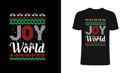 Joy to the world t-shirt design. Joy to the world typography.  The world Christmas  t-shirt design. Winter design. Christmas t shirt designs template with bag and mug mockup. Christmas t shirt.