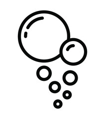 Bubbles flat line icon. Soap foam, oxygen bubble, fizzy drink vector signs. Outline sign for mobile concept and web design, store