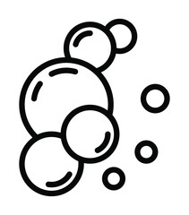 Bubbles flat line icon. Soap foam, oxygen bubble, fizzy drink vector signs. Outline sign for mobile concept and web design, store