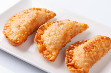 Tuna patty on white background 