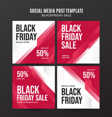 black friday square banner template. Promotional banner for social media post, web banner and flyer