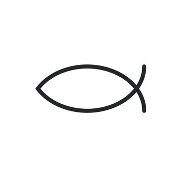 Christianity ichthys fish symbol. Religion icon. Faith sing. Vector illustration image.
