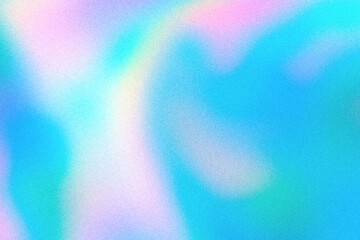 Abstract pastel holographic blurred grainy gradient background texture. Colorful digital grain soft noise effect pattern. Lo-fi multicolor vintage retro design.