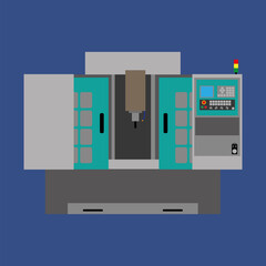 Vector illustration of мilling CNC machine