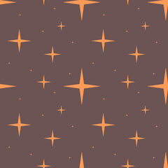 Obraz premium Halloween Blink Star Seamless Pattern Purple Design