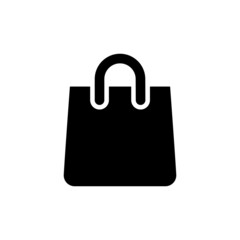 Paper Shopping bag outline icon on a white background.