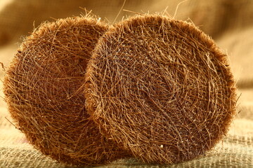 Handmade coconut fiber table matt. 