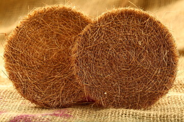 Handmade coconut fiber table matt. 