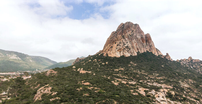 aerial drone shot over the Bernal
