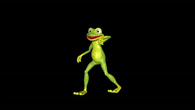 Dancing Frog Looped Video on Alpha Channel