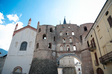 Susa, segusium, italian historical roman city in the north of alps, piedmont, italy