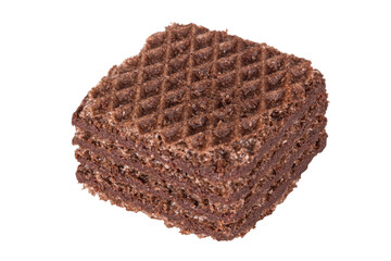 wafer square chocolate isolated on white background
