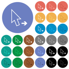 Arrow cursor right outline round flat multi colored icons