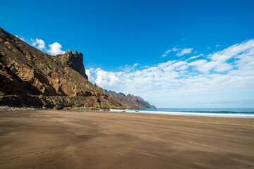 Beautiful sunny beach in Tenerife, Canary Islands.