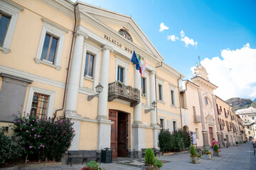 Historical city of Susa (Segusium), Italian city in the department of northen Alpes, in a sunny...