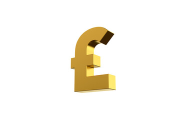 Obraz premium GBP Pound sterling currency symbol in gold - 3d Illustration, 3d rendering 