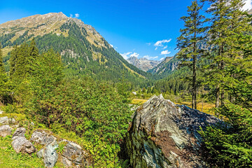 Obraz premium Panorama from Weisspriachtal in Salzburger Land in Austria