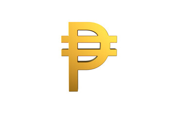 Obraz premium Philippine Peso currency symbol in gold - 3d Illustration, 3d rendering 