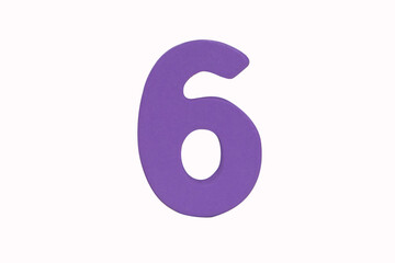 Purple wooden arabic number 