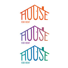 logo rental, house illustration