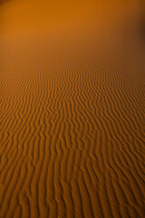 Beautiful sand dunes in the Sahara Desert in Morocco. Landscape in Africa in desert.