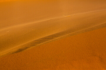 Beautiful sand dunes in the Sahara Desert in Morocco. Landscape in Africa in desert.