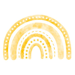 Obraz premium Boho watercolor rainbow with pastel colors