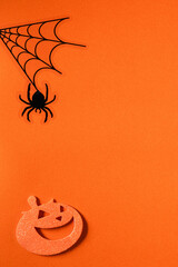 Top view of creative Halloween concept background with copy space.