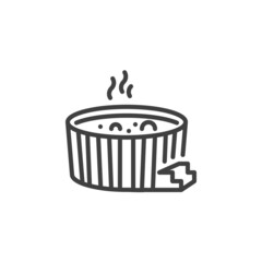 Hot jacuzzi tub line icon - obrazy, fototapety, plakaty