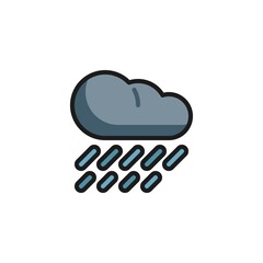 Heavy rain filled outline icon