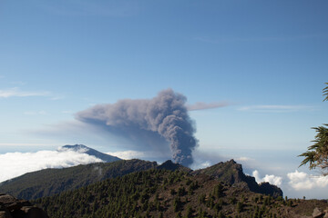 View of La Palma 2021 volcano eruption