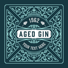 Whiskey label with old frames