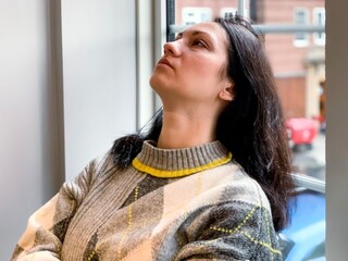 woman is mentally burned out. Anxiety, depression, lost life balance. Depressed or tired young...