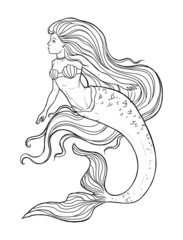 The little Mermaid. Fairytale character design. Vector illustration - 462604159