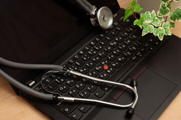stethoscope on keyboard