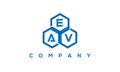 EAV three letters creative polygon hexagon logo	