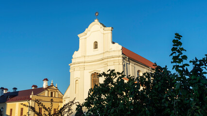 Old building in the city. Historic house in downtown. Traditional european architecture.