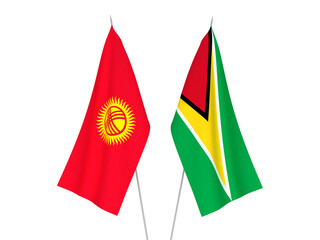 Obraz premium Kyrgyzstan and Co-operative Republic of Guyana flags
