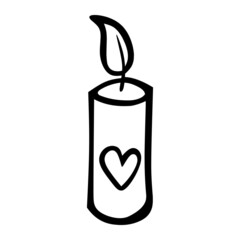 love candle of wedding hand drawn illustration