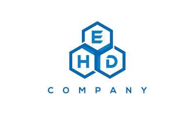 EHD three letters creative polygon hexagon logo	