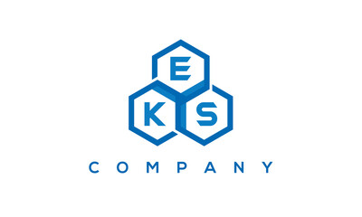 EKS three letters creative polygon hexagon logo	