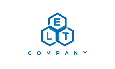 ELT three letters creative polygon hexagon logo	