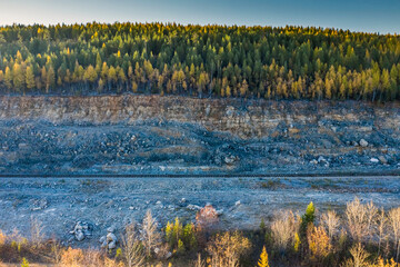 Colors of the autumn taiga in South Yakutia. Siberia, Russia 