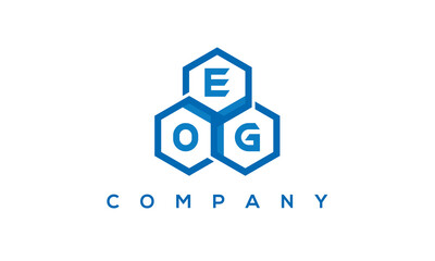 EOG three letters creative polygon hexagon logo	