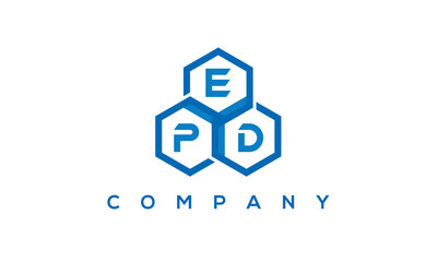 EPD three letters creative polygon hexagon logo	